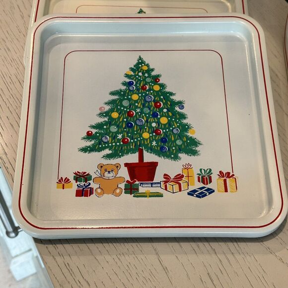 Vintage 1985 Himark Christmas Trays 3 Piece Set Never Used - Picture 4 of 12